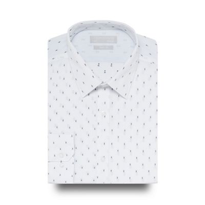 White printed slim fit shirt